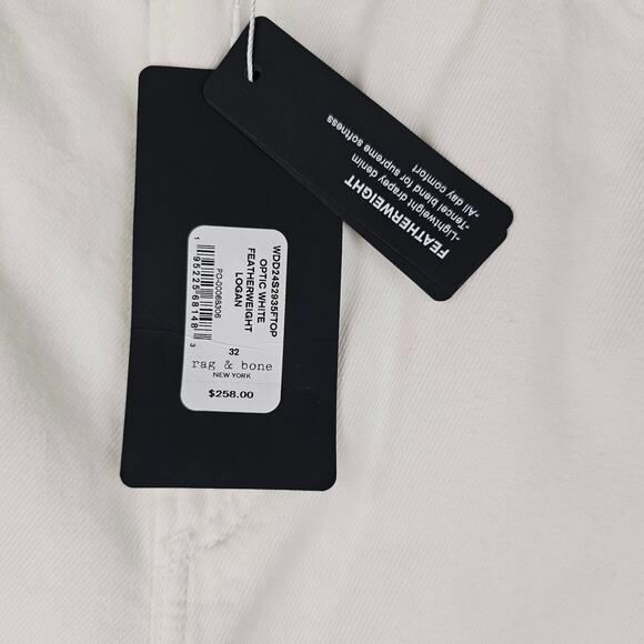 Rag & Bone Jeans Womens 32 Ivory Featherweight Logan Wide Leg Baggy Comfort Y2K - Picture 3 of 10